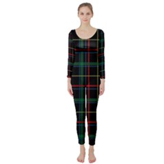 Plaid Tartan Checks Pattern Long Sleeve Catsuit