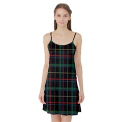 Plaid Tartan Checks Pattern Satin Night Slip