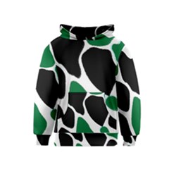 Green Black Digital Pattern Art Kids  Pullover Hoodie by Nexatart