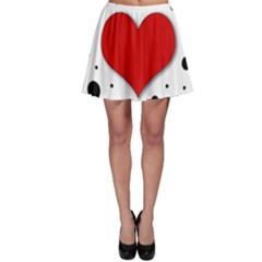 Red Heart Skater Skirt by Valentinaart