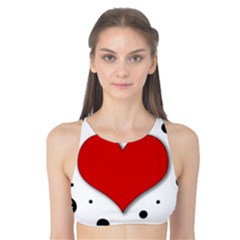 Red Heart Tank Bikini Top by Valentinaart