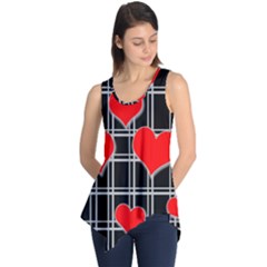 Red Hearts Pattern Sleeveless Tunic by Valentinaart