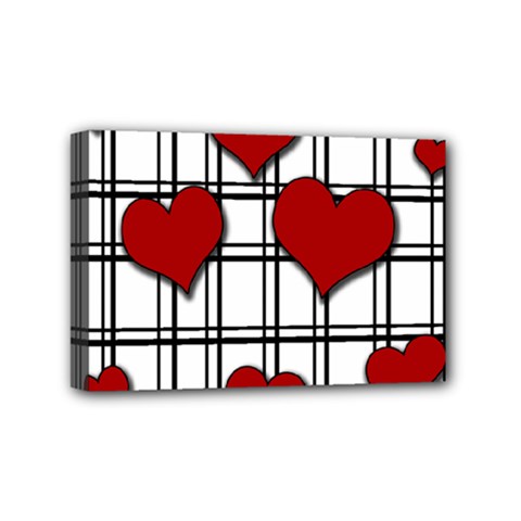 Hearts pattern Mini Canvas 6  x 4 