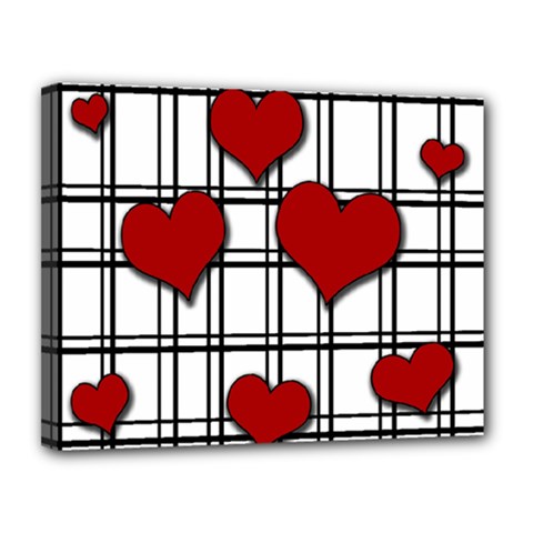 Hearts pattern Canvas 14  x 11 