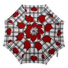 Hearts pattern Hook Handle Umbrellas (Medium)