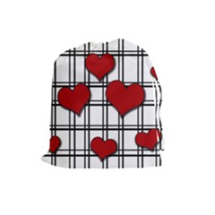 Hearts pattern Drawstring Pouches (Large) 