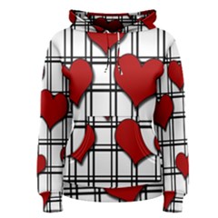 Hearts pattern Women s Pullover Hoodie