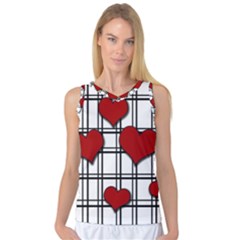 Hearts pattern Women s Basketball Tank Top