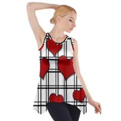 Hearts pattern Side Drop Tank Tunic