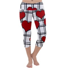 Hearts pattern Capri Yoga Leggings