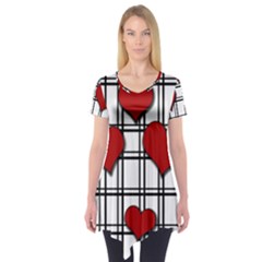 Hearts pattern Short Sleeve Tunic 