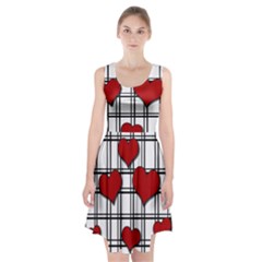 Hearts pattern Racerback Midi Dress