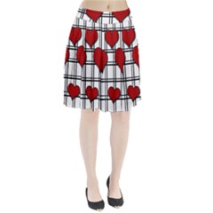 Hearts pattern Pleated Skirt