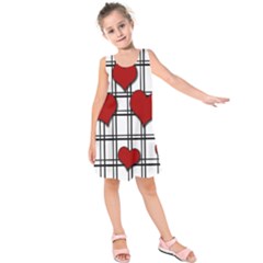 Hearts pattern Kids  Sleeveless Dress