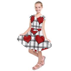 Hearts pattern Kids  Short Sleeve Dress