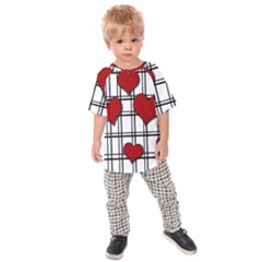 Hearts pattern Kids  Raglan Tee