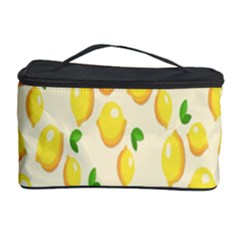 Pattern Template Lemons Yellow Cosmetic Storage Case by Nexatart