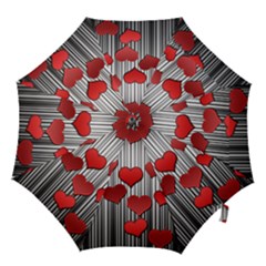 Valentines Day Pattern Hook Handle Umbrellas (small) by Valentinaart