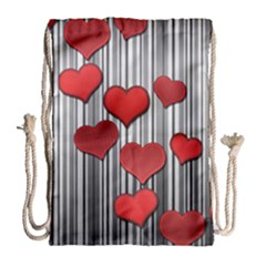 Valentines Day Pattern Drawstring Bag (large)