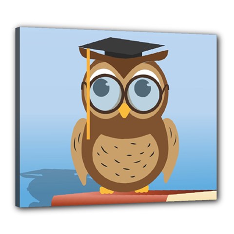 Read Owl Book Owl Glasses Read Canvas 24  X 20  by Nexatart