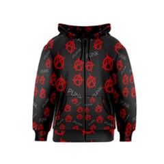 Anarchy Pattern Kids  Zipper Hoodie by Valentinaart