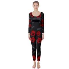 Anarchy Pattern Long Sleeve Catsuit by Valentinaart