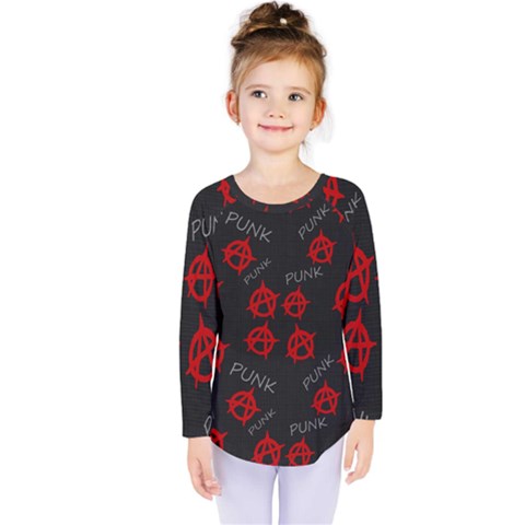 Anarchy Pattern Kids  Long Sleeve Tee by Valentinaart