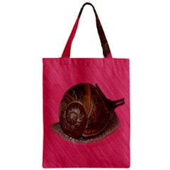 Snail Pink Background Zipper Classic Tote Bag by Nexatart