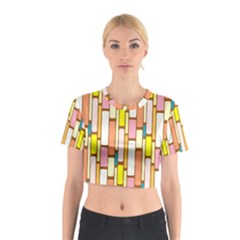 Retro Blocks Cotton Crop Top by Nexatart