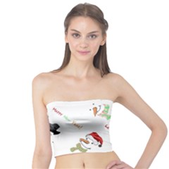 Snowman Christmas Pattern Tube Top