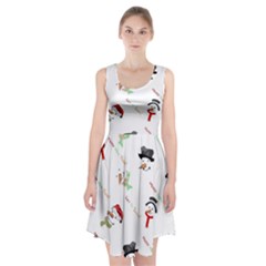 Snowman Christmas Pattern Racerback Midi Dress by Nexatart