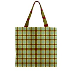 Geometric Tartan Pattern Square Zipper Grocery Tote Bag by Nexatart