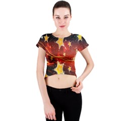 Holiday Space Crew Neck Crop Top by Nexatart