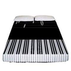 Piano Keyboard With Notes Vector Fitted Sheet (california King Size) by Nexatart