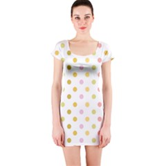 Polka Dots Retro Short Sleeve Bodycon Dress