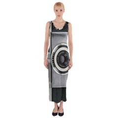 Vintage Camera Fitted Maxi Dress