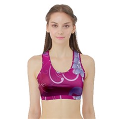 Love Flowers Sports Bra With Border