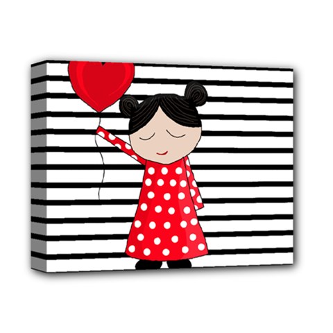 Valentines Day Girl 2 Deluxe Canvas 14  X 11  by Valentinaart