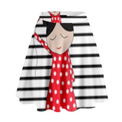 Valentines Day Girl 2 High Waist Skirt by Valentinaart
