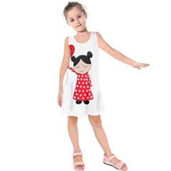 Girl In Love Kids  Sleeveless Dress by Valentinaart