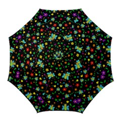 Butterflies And Flowers Pattern Golf Umbrellas by Valentinaart