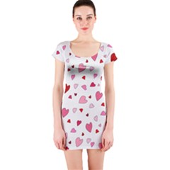 Valentine s Day Hearts Short Sleeve Bodycon Dress by Valentinaart