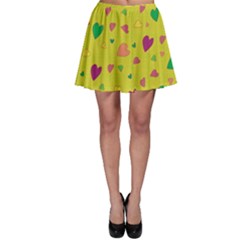 Colorful Hearts Skater Skirt by Valentinaart