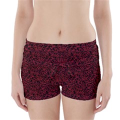 Red Coral Pattern Boyleg Bikini Wrap Bottoms by Valentinaart