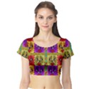 Peace Dogs Short Sleeve Crop Top (Tight Fit) View1