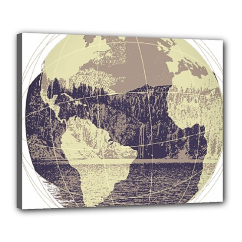 River Globe Canvas 20  X 16  by MTNDesignco