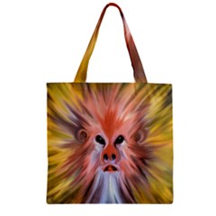 Monster Ghost Horror Face Zipper Grocery Tote Bag by Nexatart