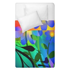 Abstract Flowers Bird Artwork Duvet Cover Double Side (single Size) by Nexatart