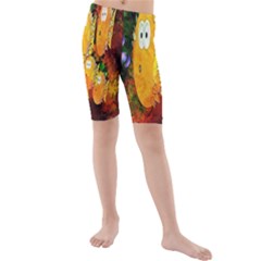 Abstract Fish Artwork Digital Art Kids  Mid Length Swim Shorts by Nexatart