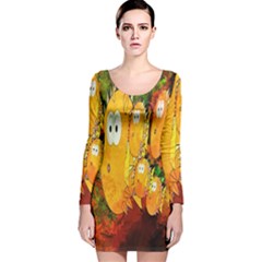 Abstract Fish Artwork Digital Art Long Sleeve Velvet Bodycon Dress by Nexatart